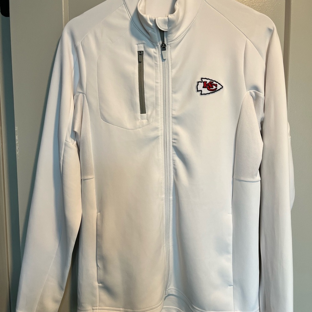 KC Chiefs White Women's Zip Up